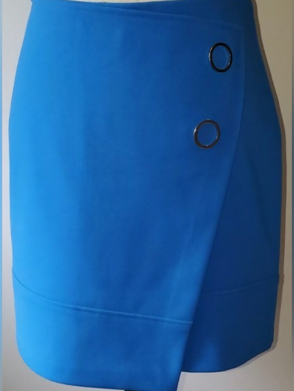 H&M Blue Mini Skirt with Metal Accents